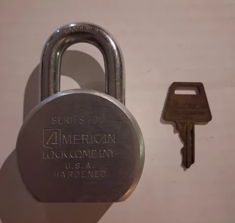 American Lock Company Series 700 Hardened Steel Padlock With Key Working 