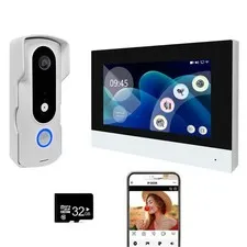 2 Wired Video Intercom System with 1080P and 7 Inch,WiFi, Remote Unlock,Tuya 32G