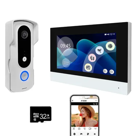 2 Wired Video Intercom System with 1080P and 7 Inch,WiFi, Remote Unlock,Tuya 32G