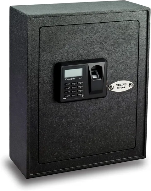 Viking Security Safe VS-12BL HD Fingerprint Wall Pistol Gun Safe