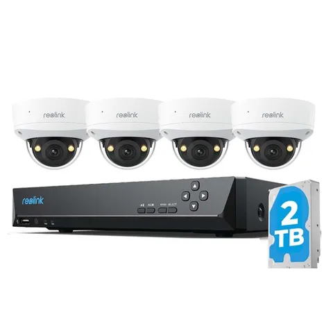 Reolink 8MP CCTV System 8CH 2TB HDD NVR Color Night IK10 PoE Security Camera
