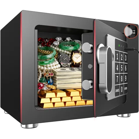 SYSENFO 0.25 Feet Cubic Safe Box Money Lock Safes with Digital Keypad