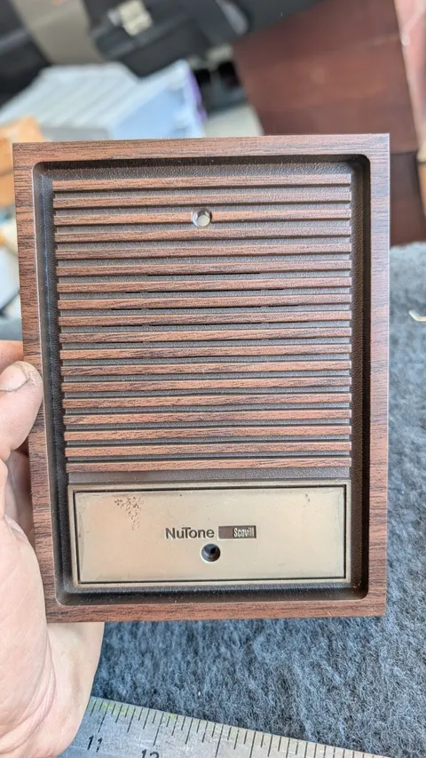 Vintage NuTone IS-65 Intercom Door Speaker Walnut Wood 300-500 Series No Button