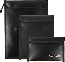Fireproof Waterproof Money Document Bag, 3Pack Safe Pouch | Fire and Water Resis