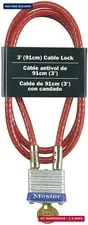 Master Lock 719D Steel Cable with Integrated Outdoor Padlock with Key, 1 Pack