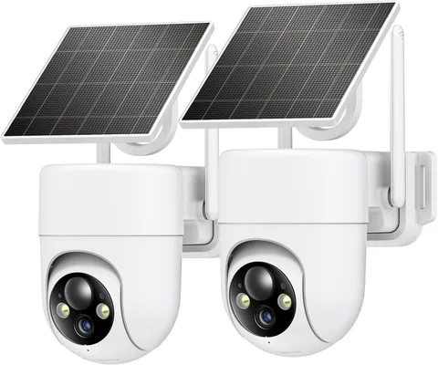 Oculview 2K Solar Security Cameras Wireless Outdoor, 2PCS Outdoor Camera Wireles