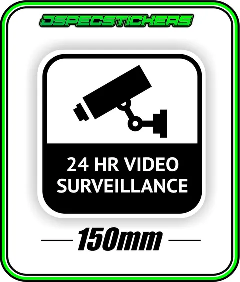 CCTV SECURITY STICKER WINDOW WARNING ALARM HOME BUSINESS VIDEO SURVEILLANCE B&W6