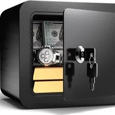 0.23 Cub Safe, Small Safe Box With Key, Mini Safe For Kids