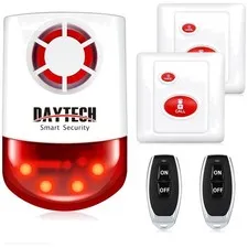 Panic Button Alarm System with Strobe Siren - 2 Remotes``