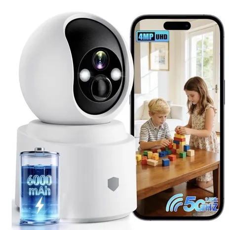 NEW Battery Powered Wireless Indoor Security Camera, 4MP HD Pan/Tilt Pet Camera