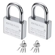 2Pcs 75 x 50 mm Heavy Duty Lock Alloy Steel High Security Padlocks with 6 Keys