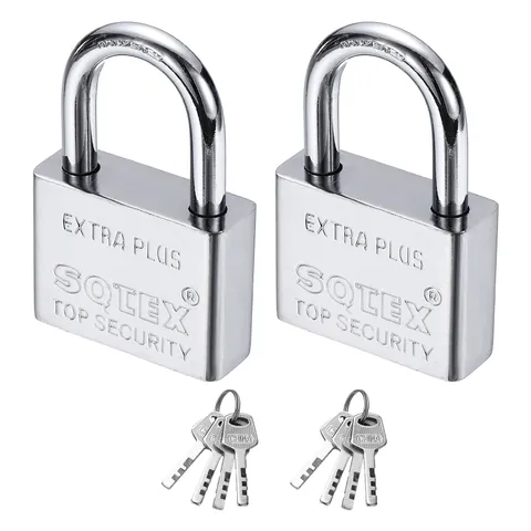 2Pcs 75 x 50 mm Heavy Duty Lock Alloy Steel High Security Padlocks with 6 Keys