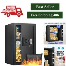 FOWORE 3.3 Cuft Digital Safe Box with Alarm System & Removable Shelf