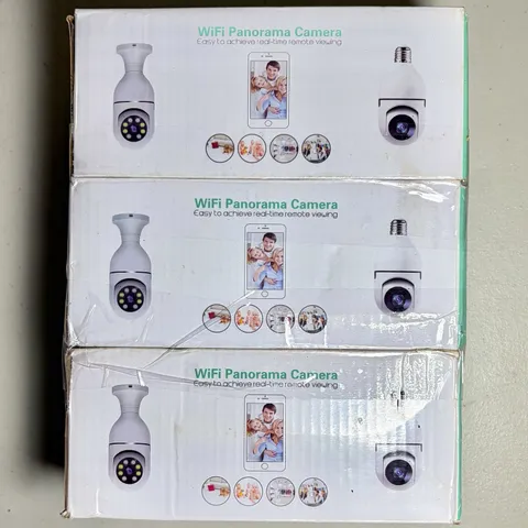 WiFi Panorama Camera Wireless 360° Light Bulb Security Cameras 3-Pack
