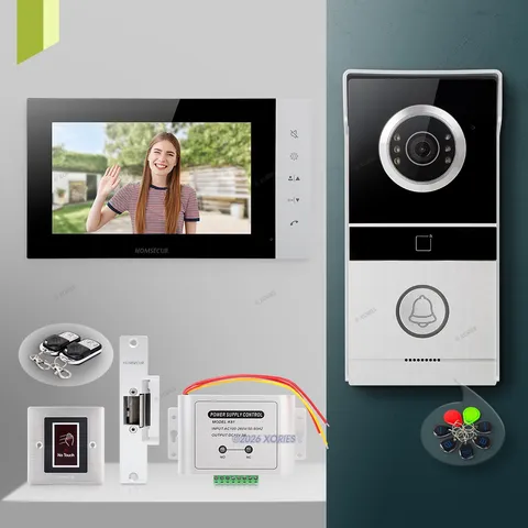 HOMSECUR 7" HD Video Door Phone Intercom Doorbell RFID Keyfobs Door Unlock