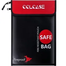Fireproof Document Bag 2 Pockets Fireproof and Waterproof Bag
