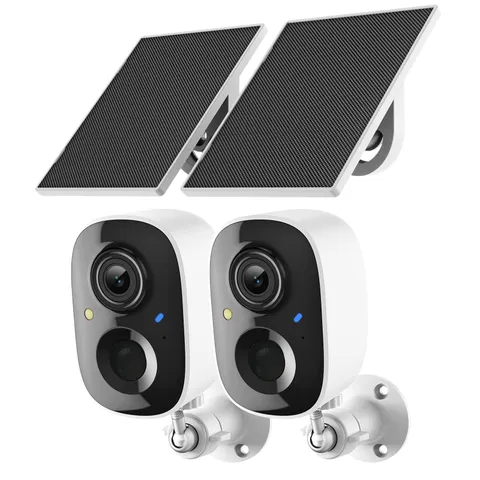 2K Solar Security Cameras, Outdoor Wireless WiFi, Color Night Vision, 2-Way Audi