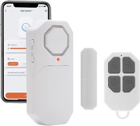 Door Window Pool Alarm with Remote Control,1Pcs Wifi Smart Wireless Magnetic Sen