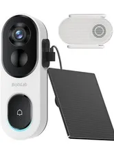 2K Doorbell Camera Wireless with Solar Panel, Nonstop Power Video Doorbell with