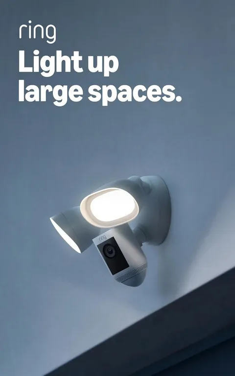 Ring Floodlight Cam Wired Pro, Home or business security, Retinal 2K Video, Colo