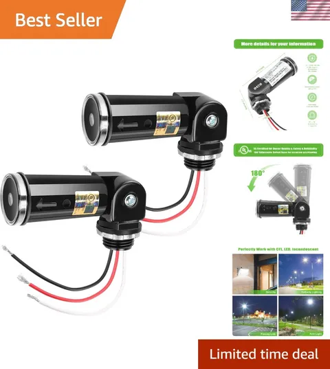 Advanced Outdoor Light Control: 2-Pack Dusk to Dawn Photoelectric Sensors
