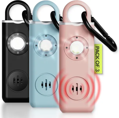 Weten Personal Safety Alarm for Women - 130dB Loud Panic Siren Keychain 3 Pack -