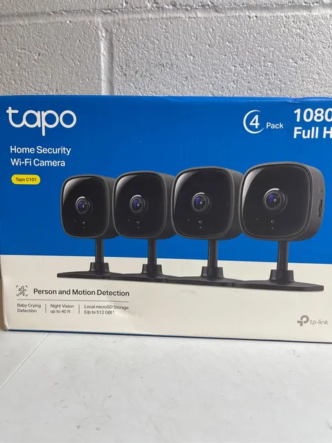 Tapo 1080P Indoor Security Camera, Baby Monitor, Dog Camera, C101(4-Pack)