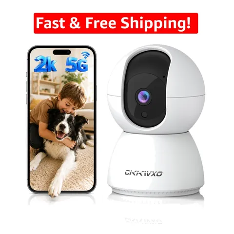 Incredible 2.4/5GHz Wi-Fi Indoor Camera - Ideal for Pet & Baby Monitoring