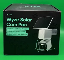 WYZE Solar Camera Pot (Iconic Model), Wireless Outdoor Camera Pan, 2K 360° Batte