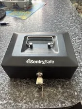 SentrySafe CB-12 Cash Box with Money Tray and Key Lock 0.21 cu Feet Black