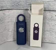 Hootie Personal Safety Keychain Alarm Strobe & Pull Siren Security Keychain Navy