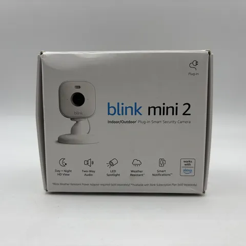 Blink Mini 2-Home Security/Pet Camera w/HD video,color night view-Slightly Used