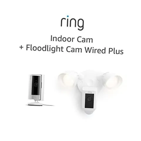 Floodlight Cam Wired Plus with All-new  Indoor Cam Device Only White