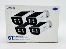 Home Security Cameras Solar & Battery Powered Pack of 4