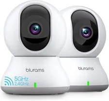Security Camera 2K, Baby Monitor Dog Camera 360-Degree for Home Security (White-