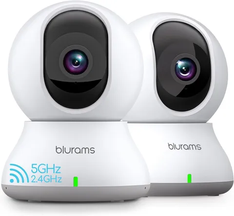 Security Camera 2K, Baby Monitor Dog Camera 360-Degree for Home Security (White-