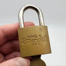 American Lock Padlock AC20 1" L x 5/16" D 1.5" Body Shackle Gold Finish USA Made