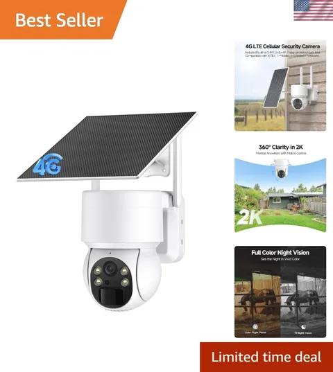 Wireless Solar Security Camera with 2K HD Night Vision for Ultimate Protection
