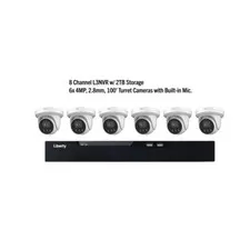Liberty L3NVR8KIT6C 8 Channel L3NVR with 2TB Storage 6x4MP, 100' Turret Cameras