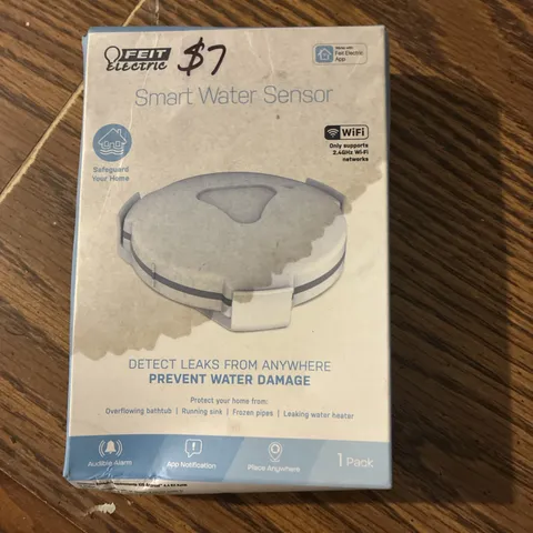 FEIT ELECTRIC - Wi-Fi Smart Water Sensor - White, NEW