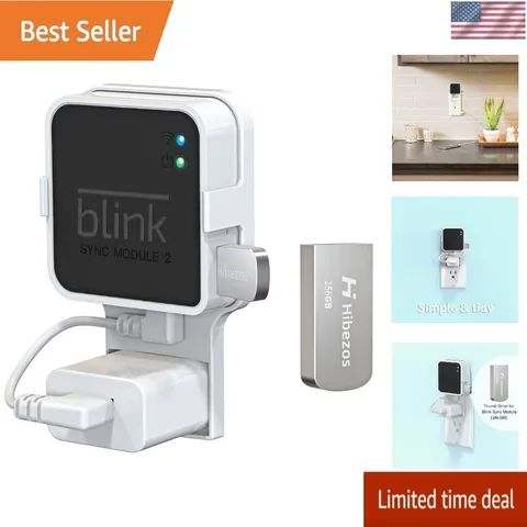 Blink Sync Module 2 Outlet Wall Mount and 256GB USB Flash Drive for Blink Local