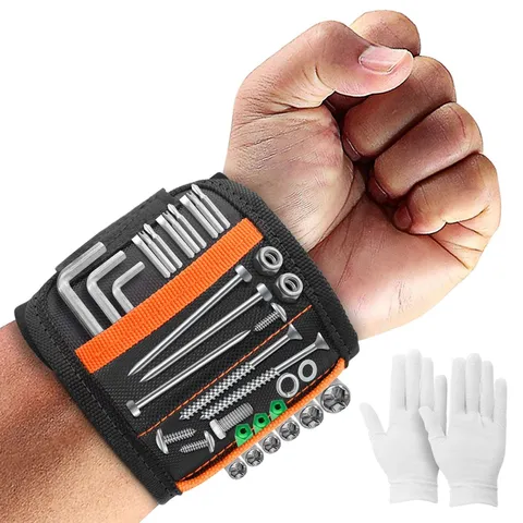 Magnetic Wristband with 15 Strong Magnets, Tool Belt Magnetic Wrist band for ...