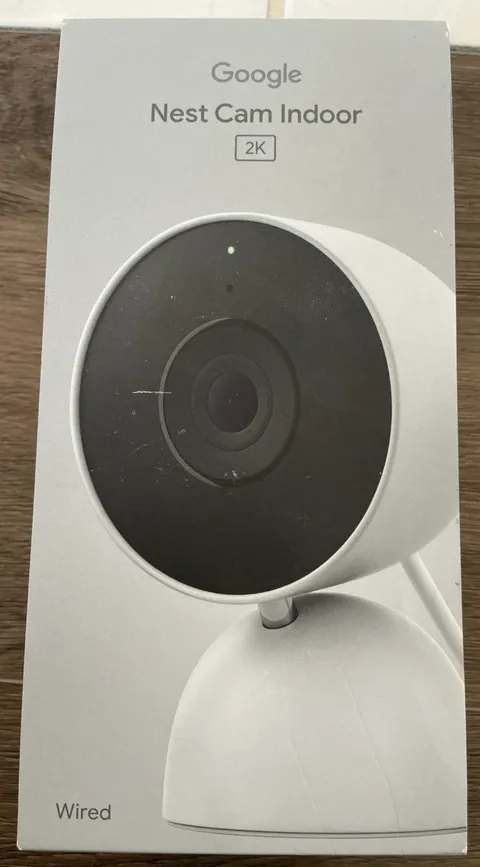 Google Nest Cam Indoor (Wired, 3rd Gen) - Security Camera, 2K Video & Gemini, Ni