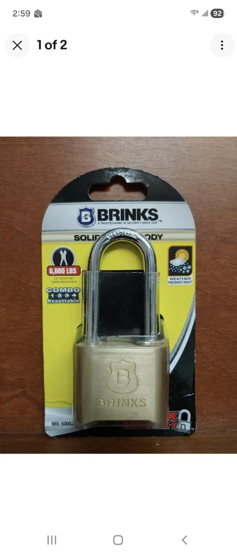 Brinks Promax Security Resettable Combo Model 665-50052 Padlock NEW