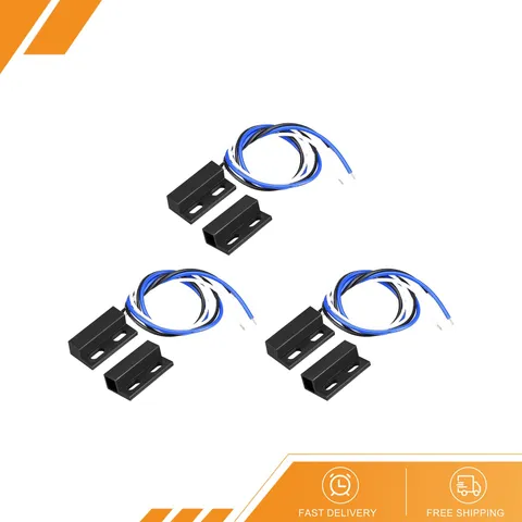 3 x Wired Door Contact Sensor NO NC Surface Mount Magnetic Reed Switch Black