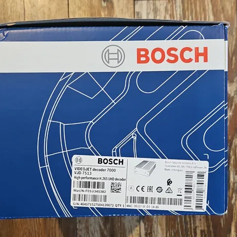 Bosch Videojet Decoder 7000 VJD-7513 1-Channel H.265 UHD Video Decoder