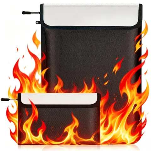 Fireproof Waterproof Document Bag Upgraded Two Pockets - 2000℉ Protection