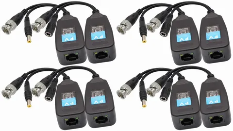 Video Balun RJ45 to BNC Transceiver Transmitter HD-CVI/TVI/AHD/CVBS with DC P...