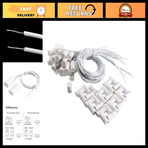 30pcs Recessed Wired Security Window Door Alarm Contact Sensor Magnetic Switch