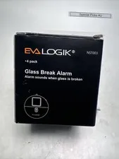 4 Pack EVA LOGIK Glass Break Alarm Ultra-Thin WINDOW ALARM Loud 120dB Alarm